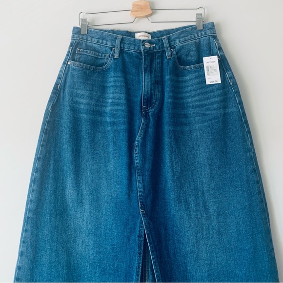 NWT DRIFTWOOD Denim Midi Skirt Women Size L Medium Wash Festival 90s Y2K - Picture 4 of 10